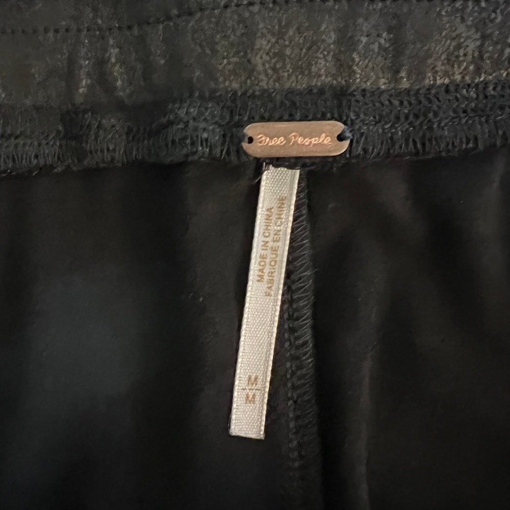 Free People Midnight Vegan Suede Skinny Pants Black Medium Moto Indie Sleaze - Picture 7 of 7
